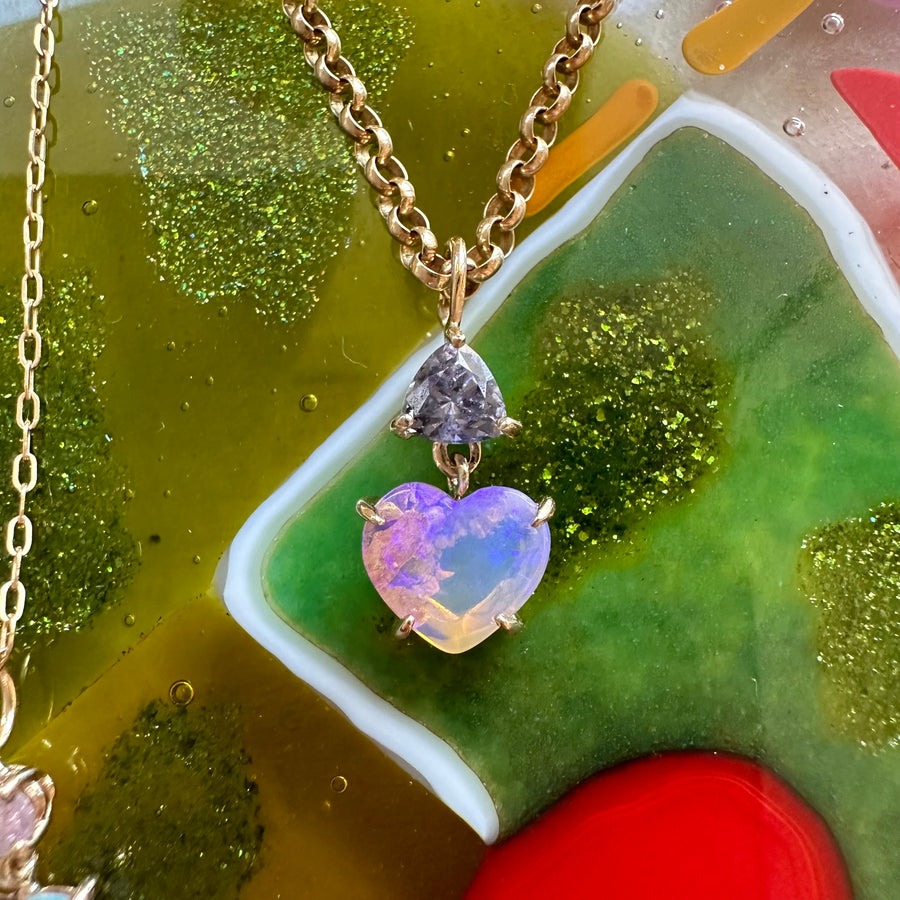 Everyday Pendant - Spinel & Wood Replacement Opal (Pre-Order)