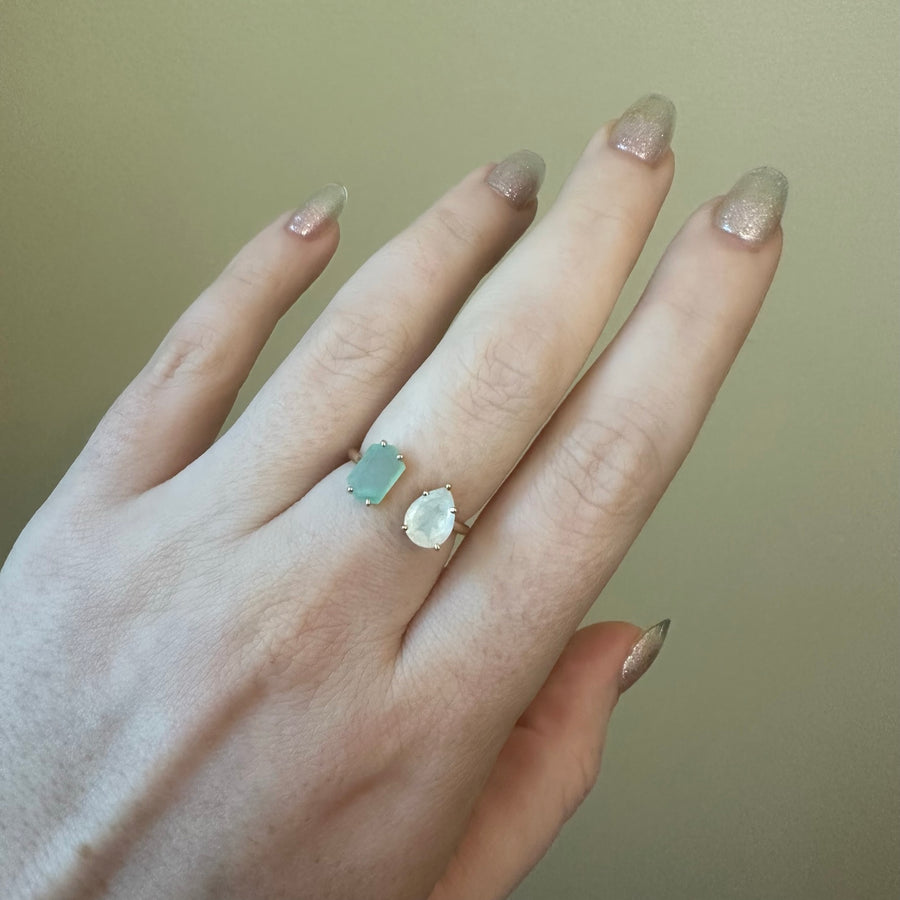 Tuesday Ring - Blue Opal & Moonstone