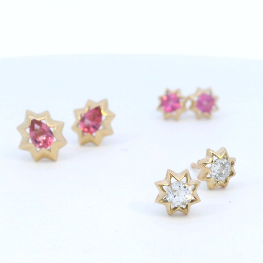 Old Cut Diamond Mini Starburst Studs