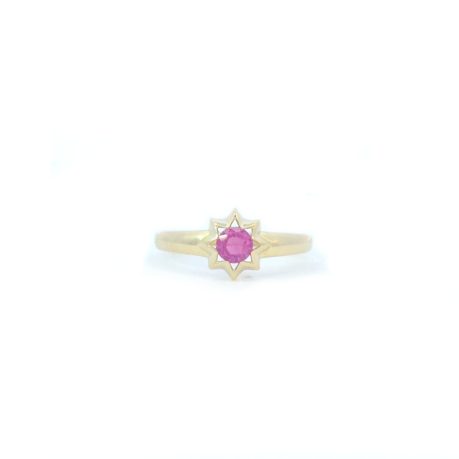 Spinel Starburst Solitaire Ring