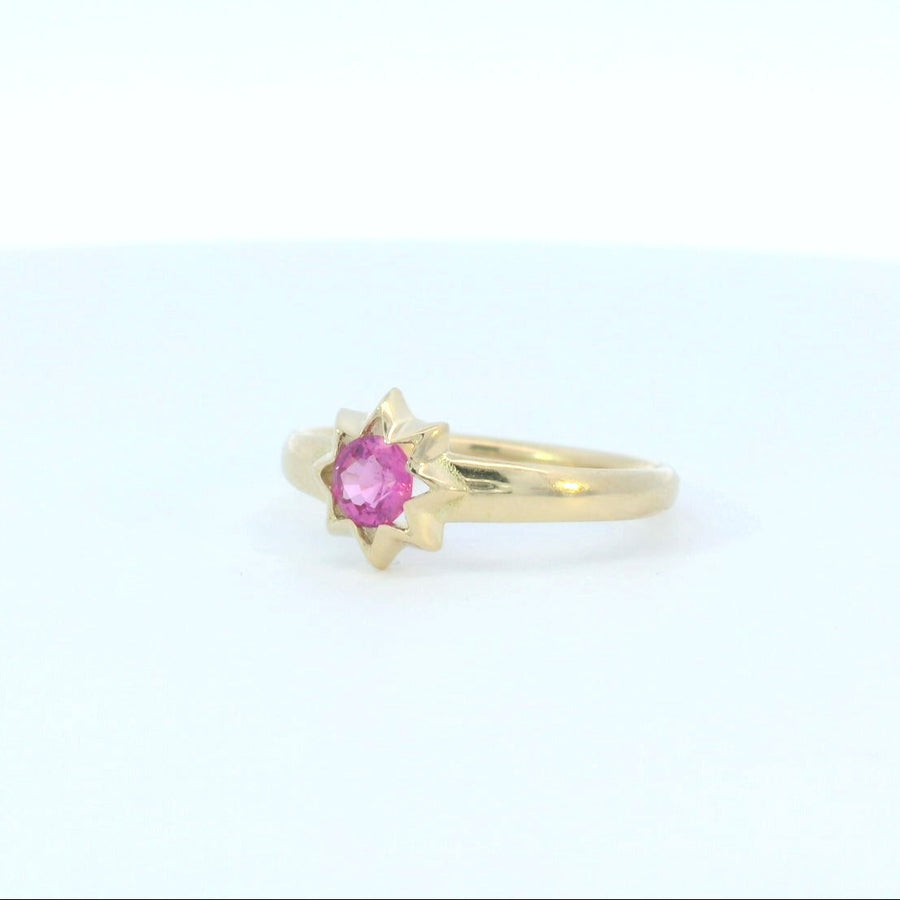 Spinel Starburst Solitaire Ring