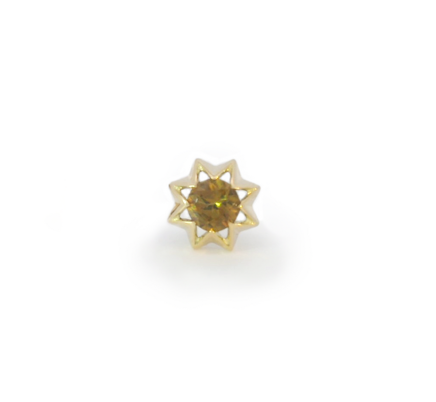 18k Garnet Mini Starburst Stud