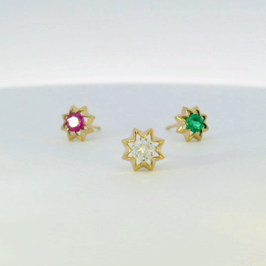 Antique Diamond Mini Starburst Stud